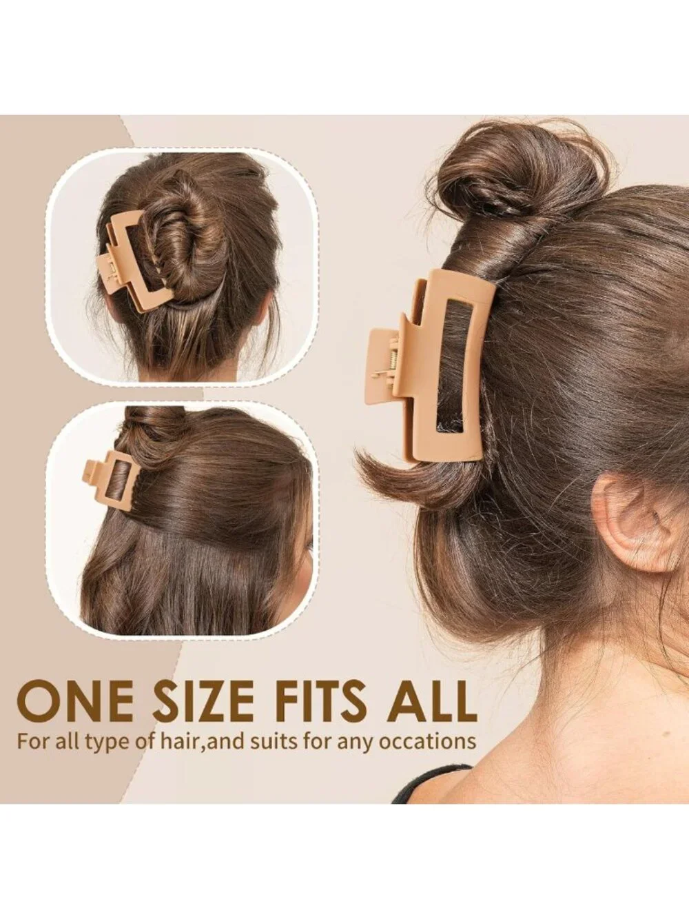 12 Pcs Hair Claw Clips for Women - Non-Slip Matte Rectangle Clips for All Hair